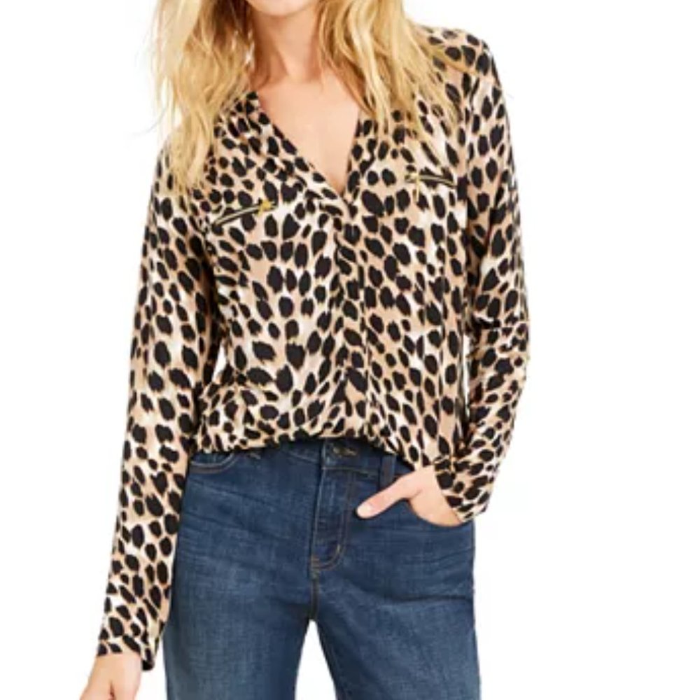New Women’s Cheetah Print Top, Sz X-Large